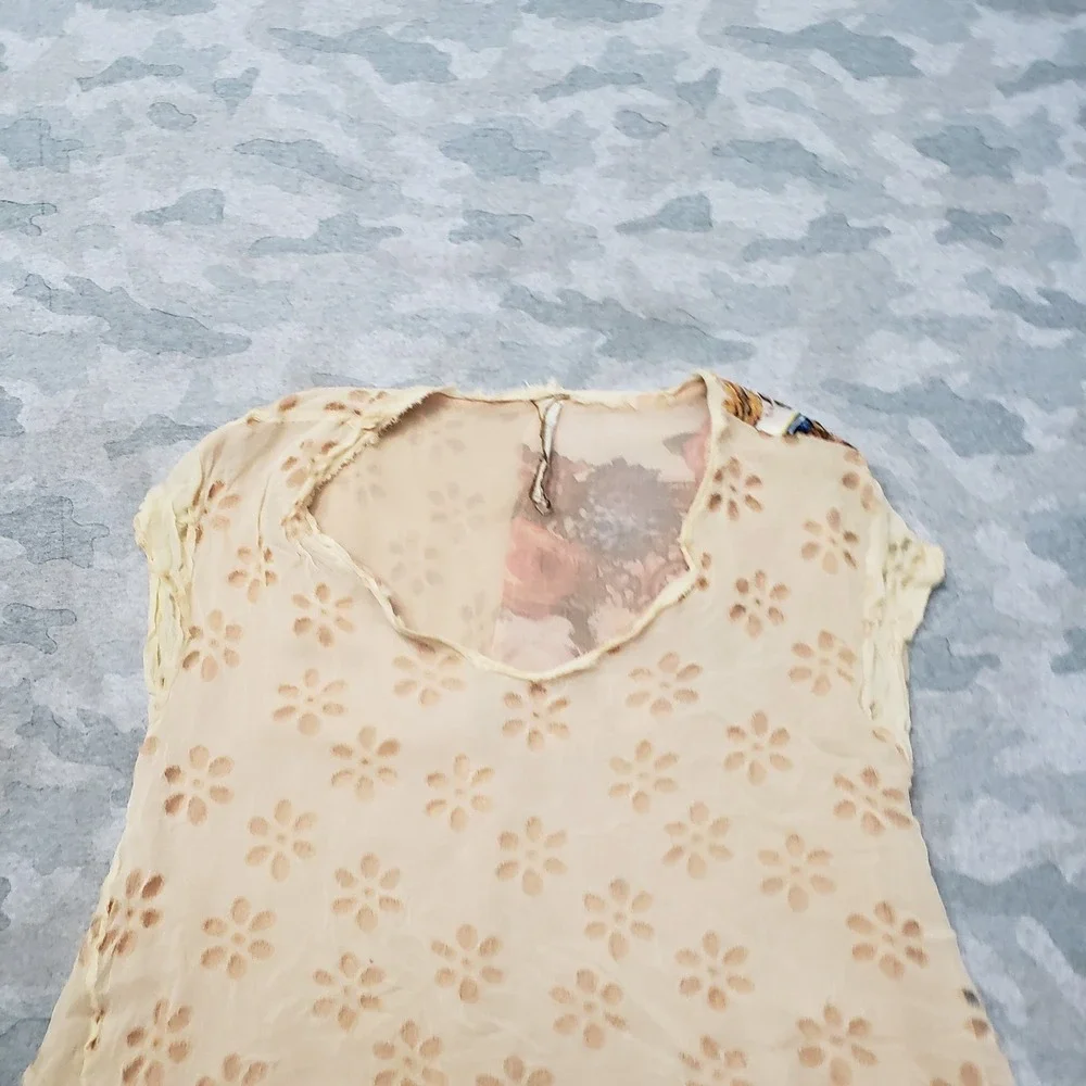 Aratta Silent Journey Top Womens Small‎ Tan Sil Sleeveless